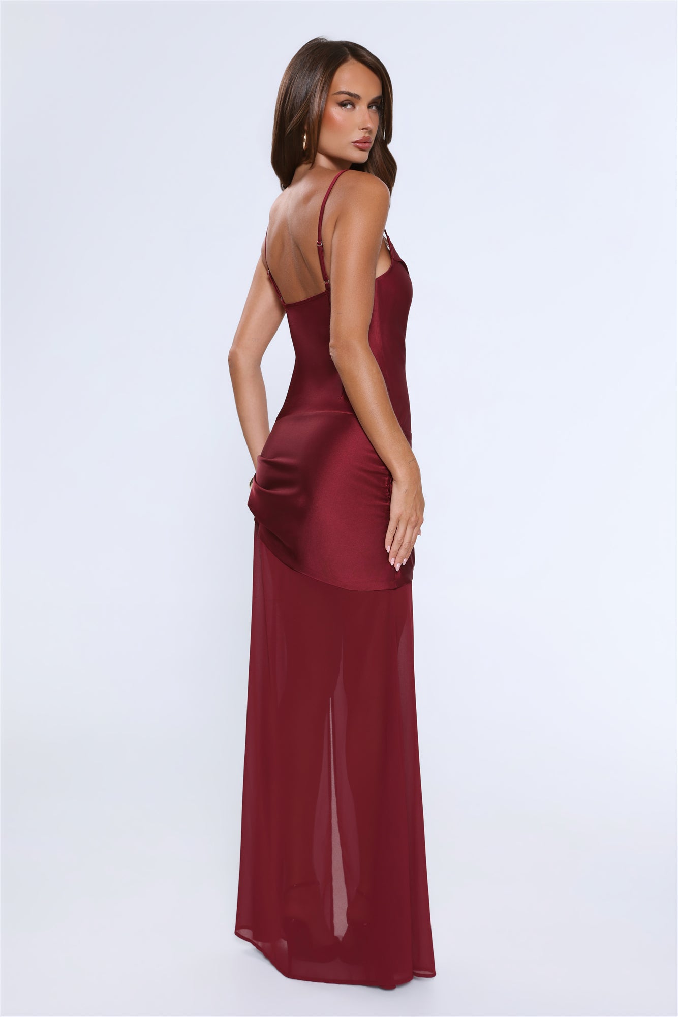 Nighttime Spark Maxi Dress Wine
