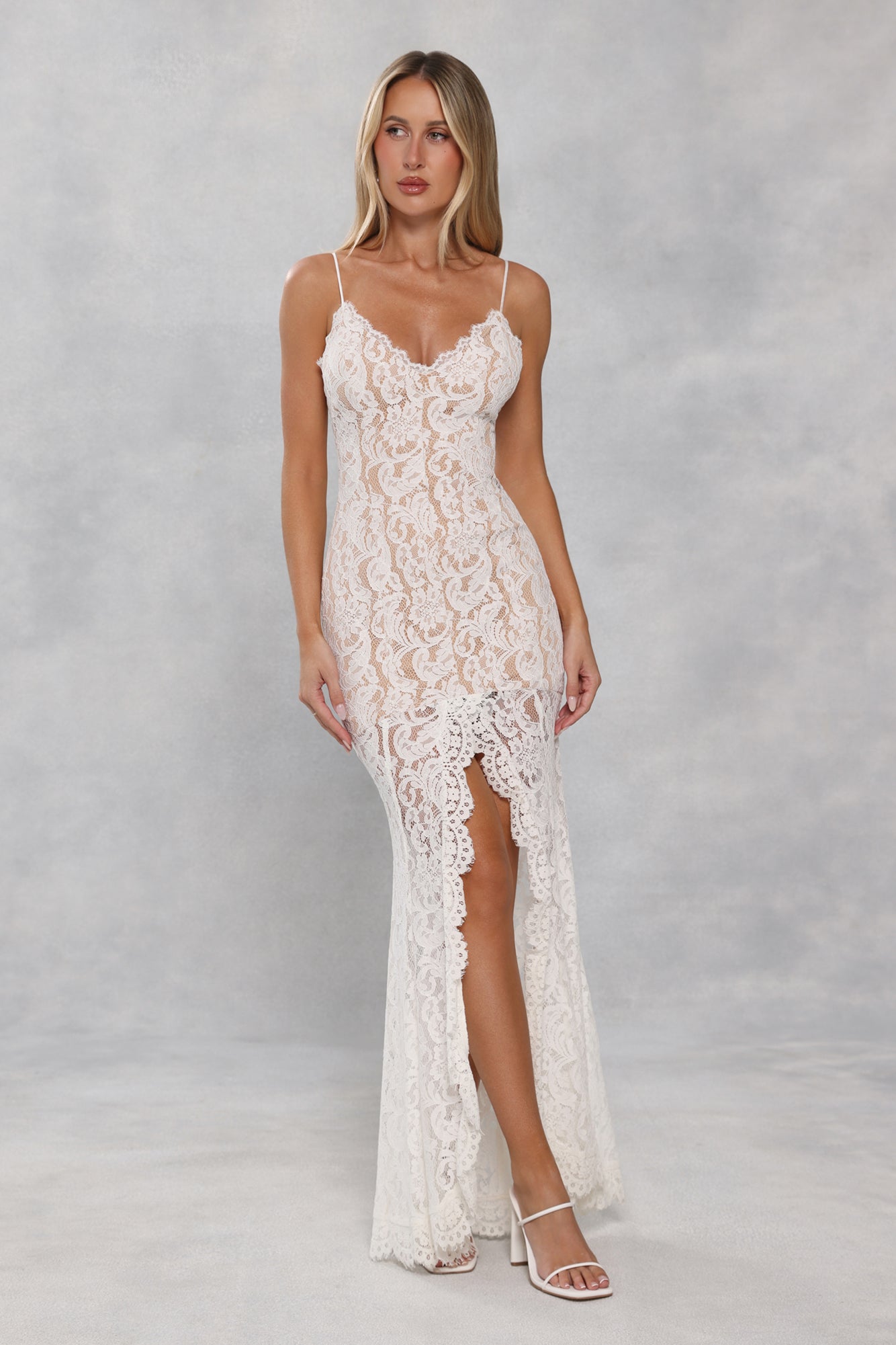 Forever Lace Maxi Dress White
