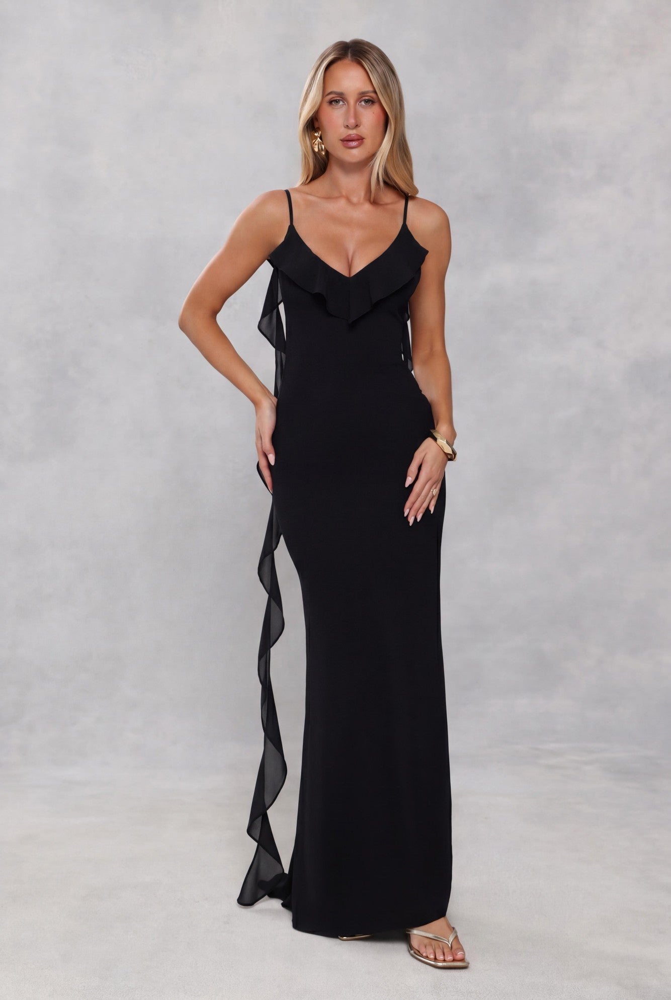 Pop Of Drama Maxi Dress Black