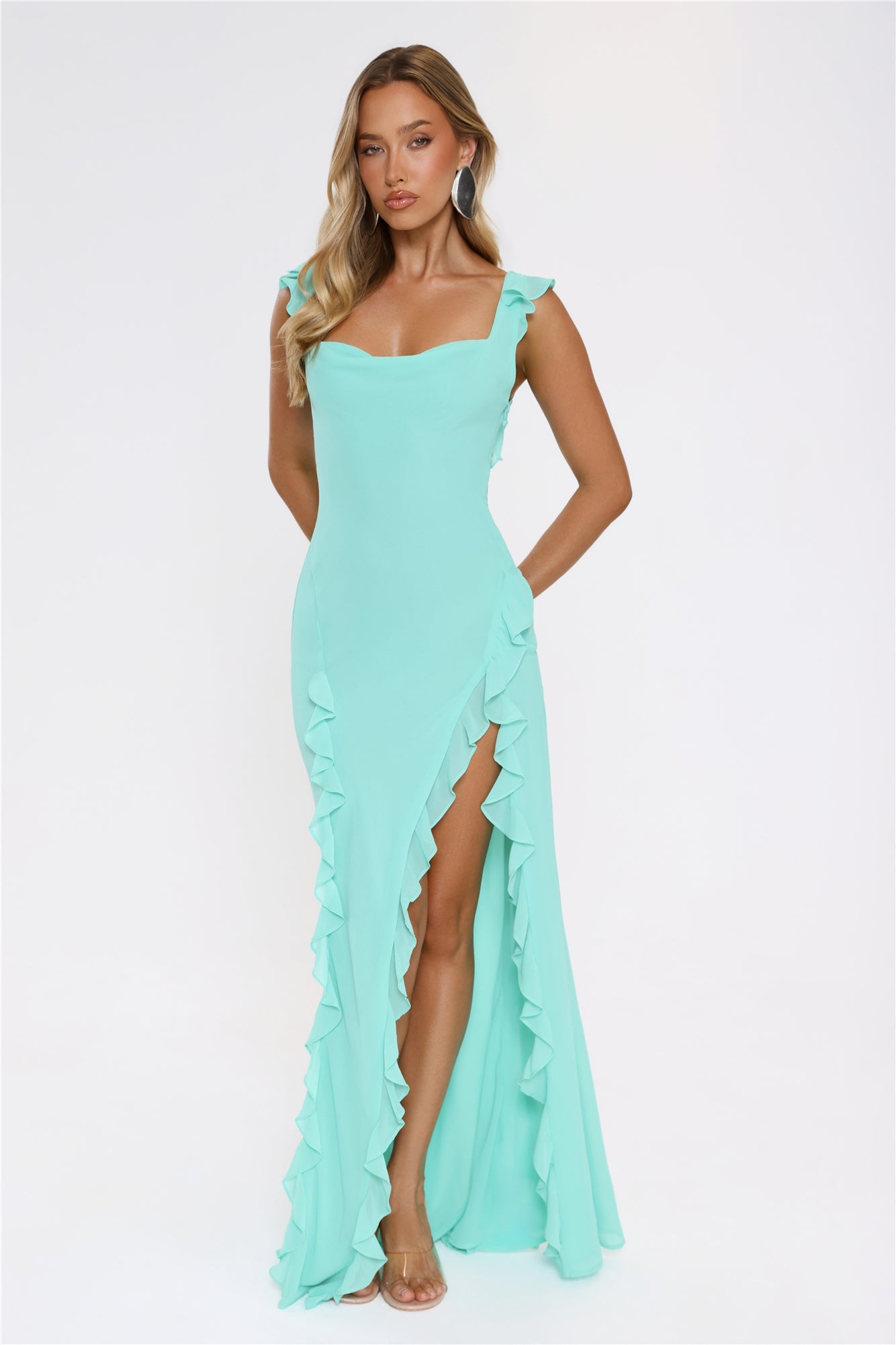 All Night Affair Maxi Dress Turquoise