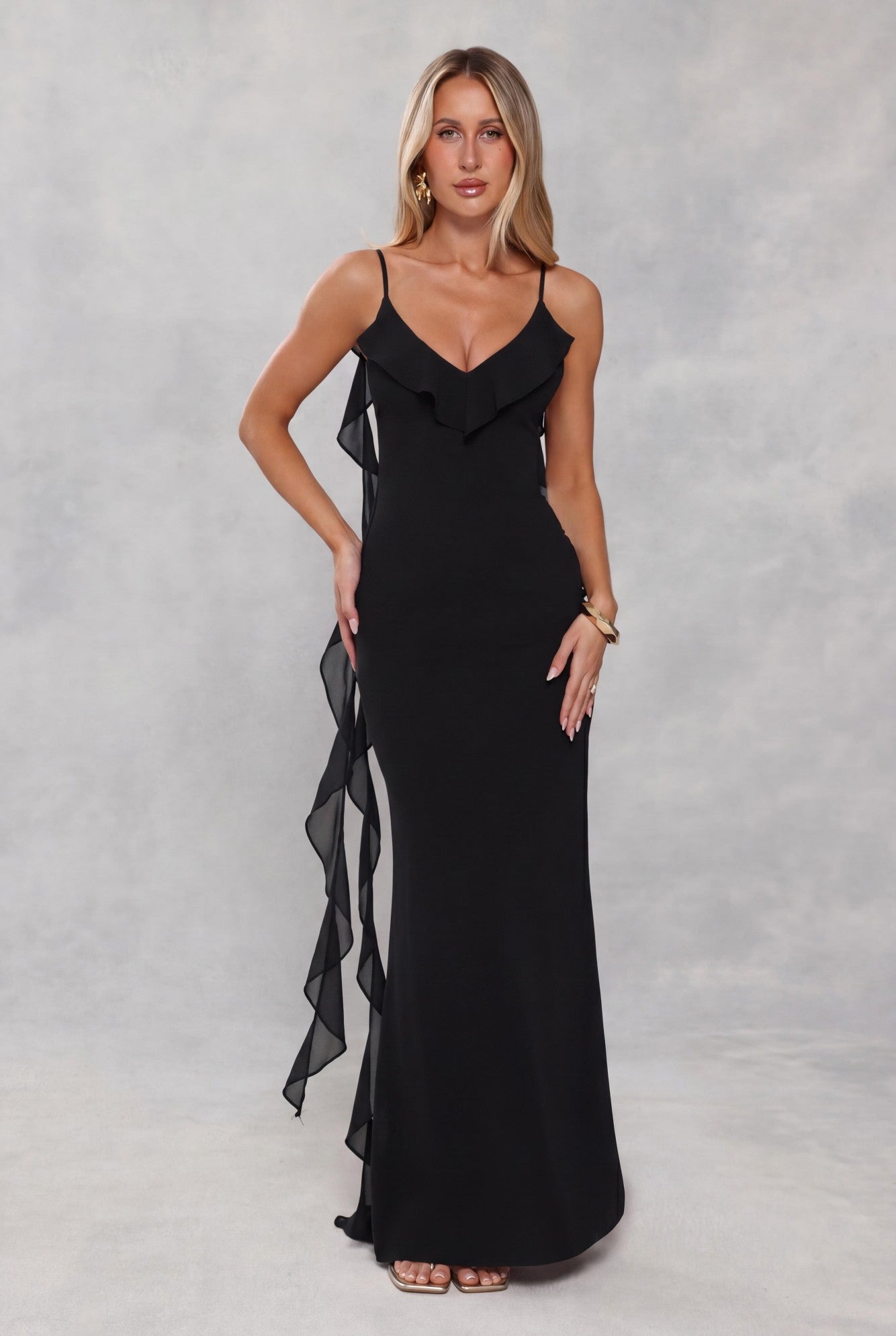 Pop Of Drama Maxi Dress Black