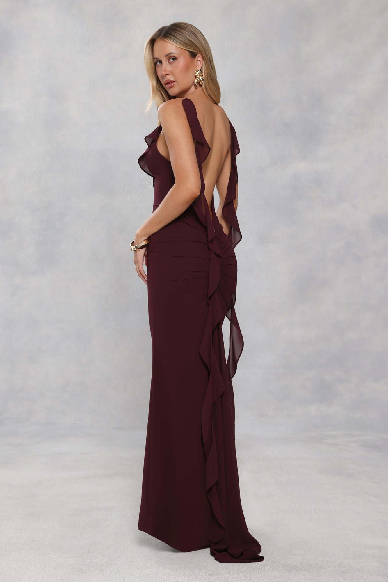 Pop Of Drama Maxi Dress Chocolate