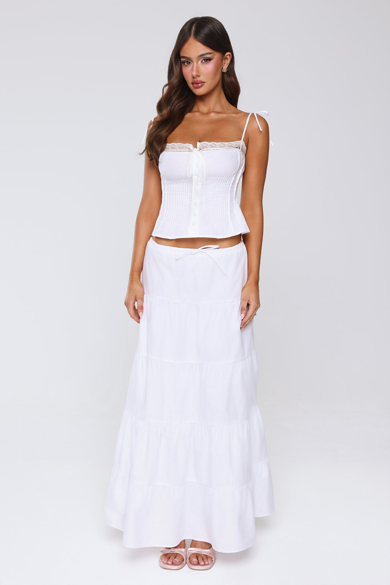 Surfside Glow Maxi Skirt White