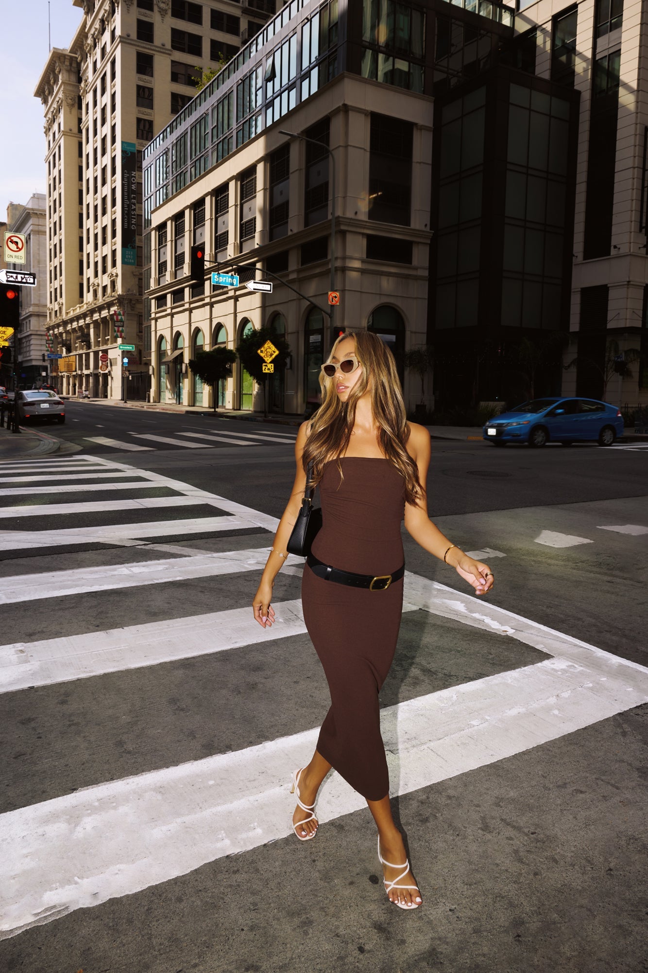 BASE Luxe Rib The Ultimate Strapless Midi Dress Chocolate