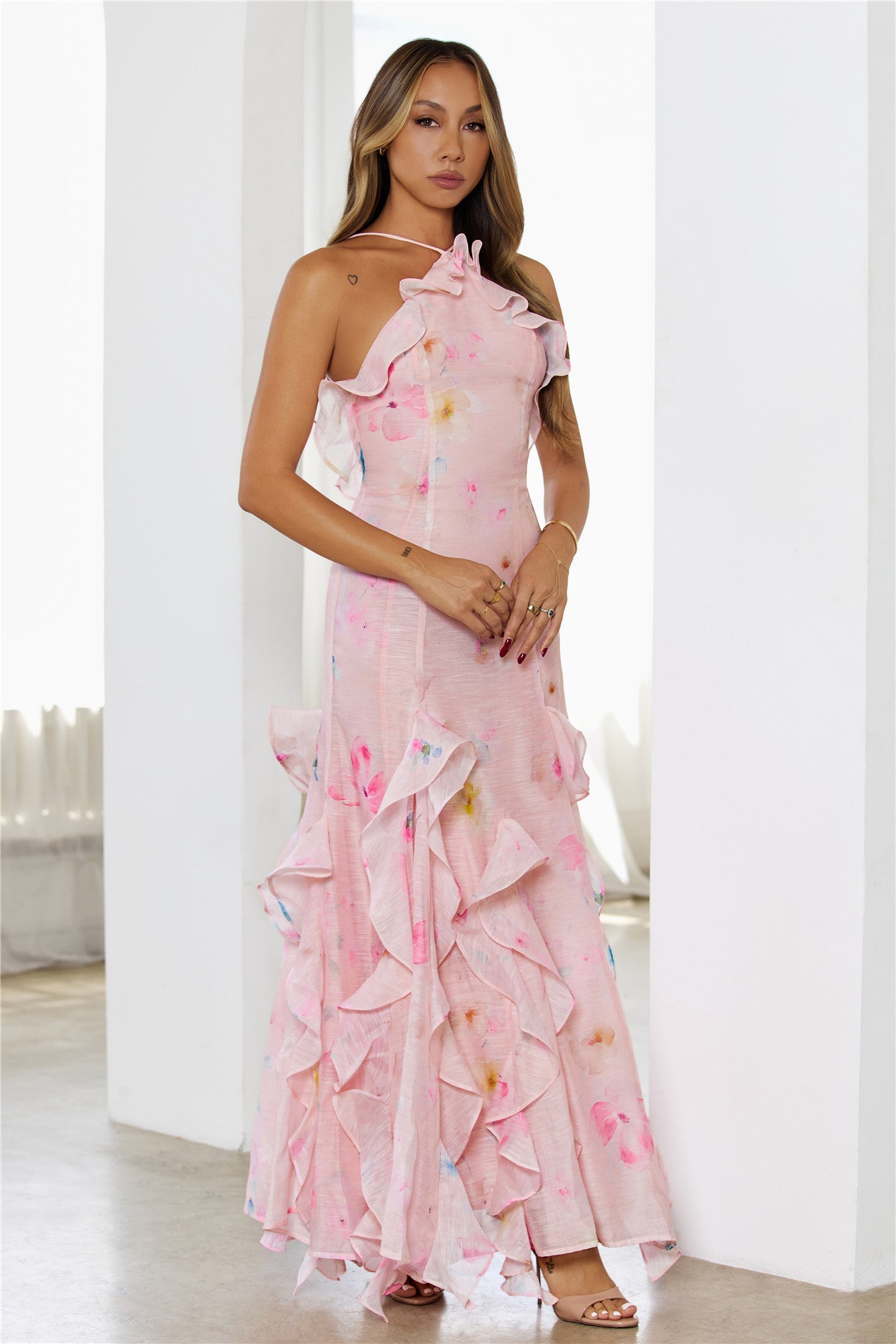 Glow Pop Maxi Dress Pink
