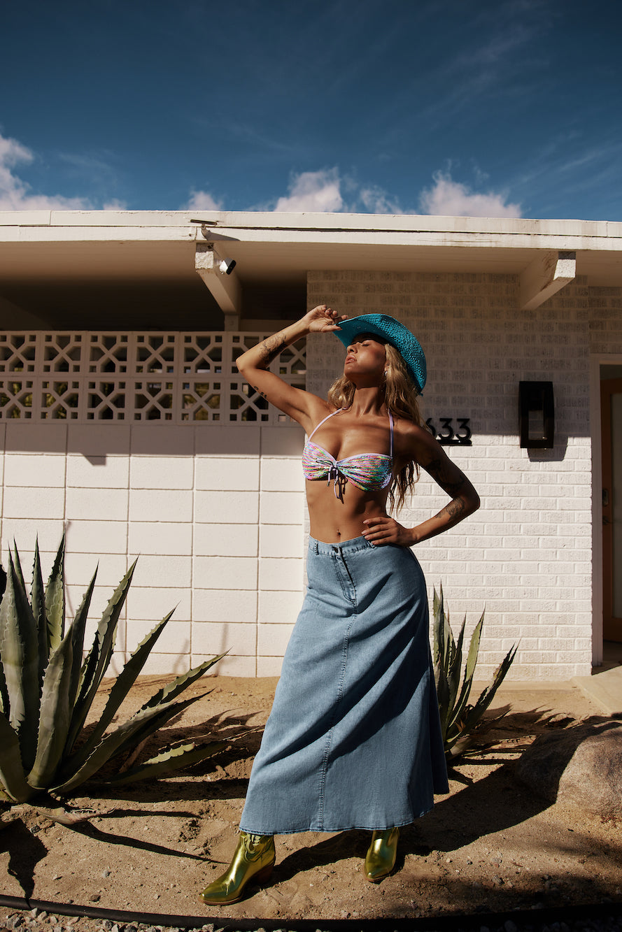 HELLO MOLLY Chelsea The VIP Swim Top Sequin