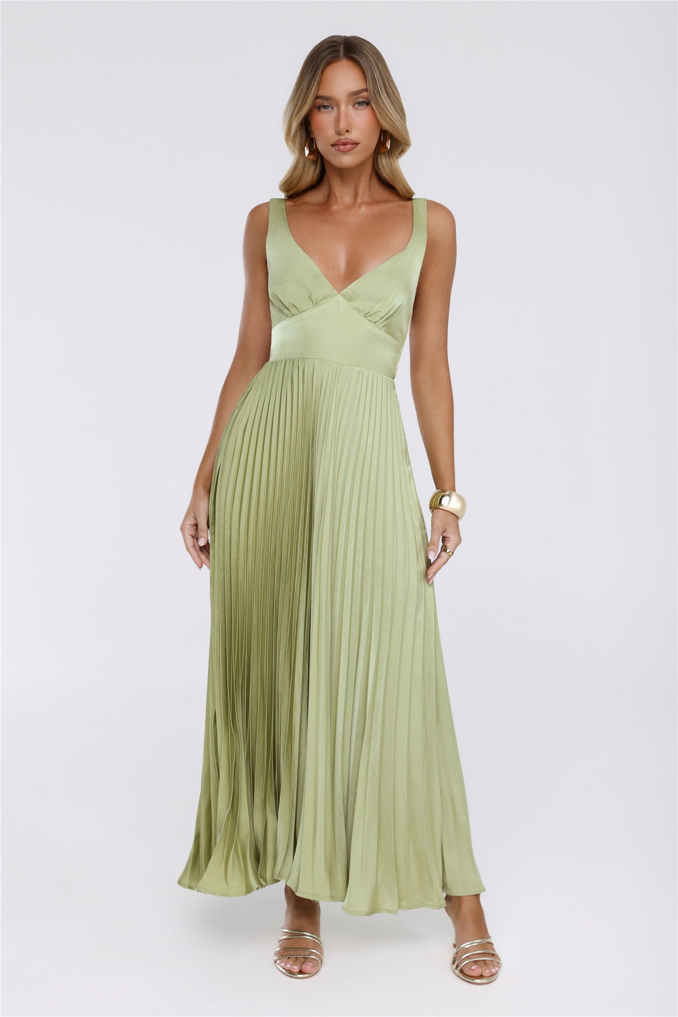 Dazzling Opulence Maxi Dress Lime