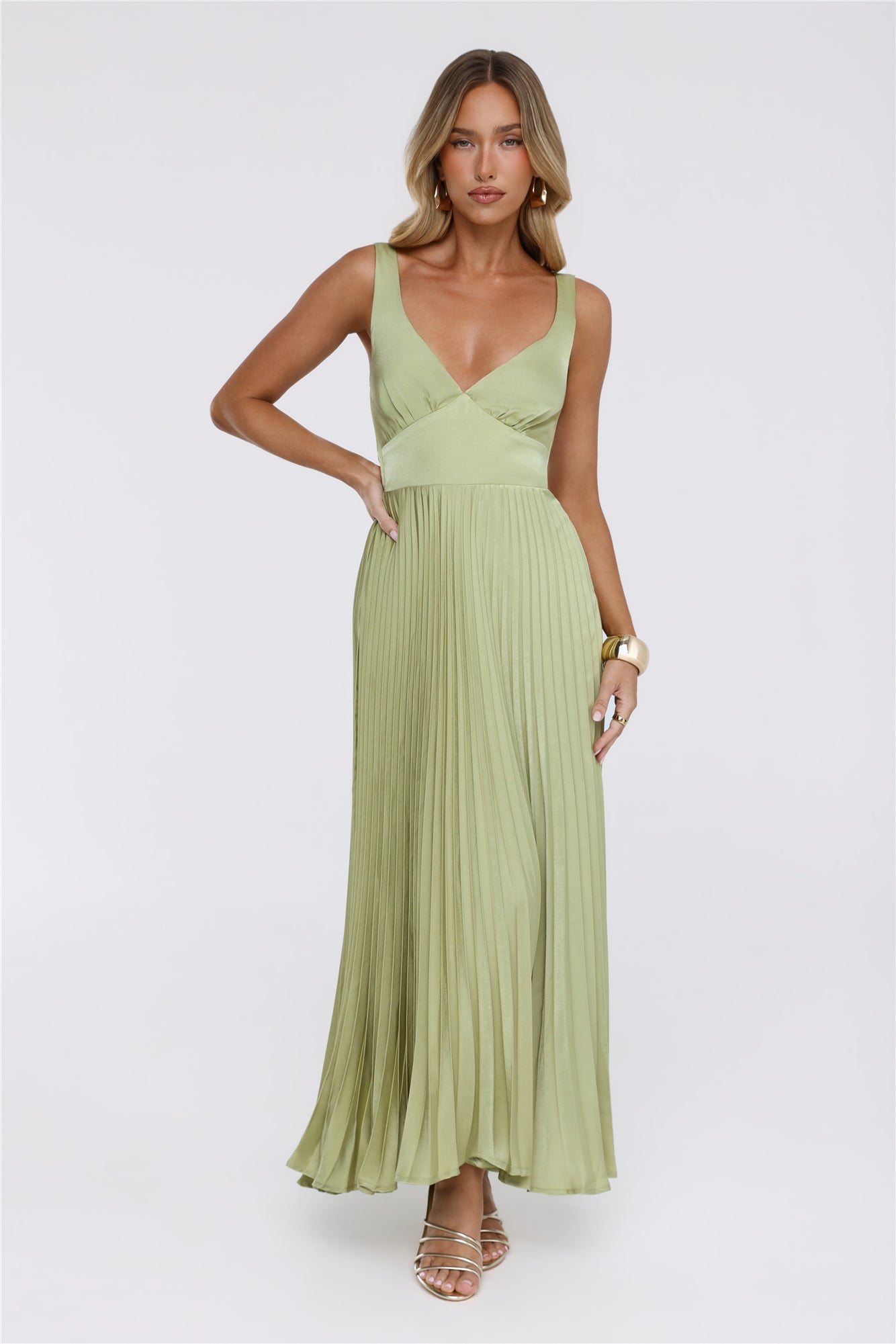 Dazzling Opulence Maxi Dress Lime
