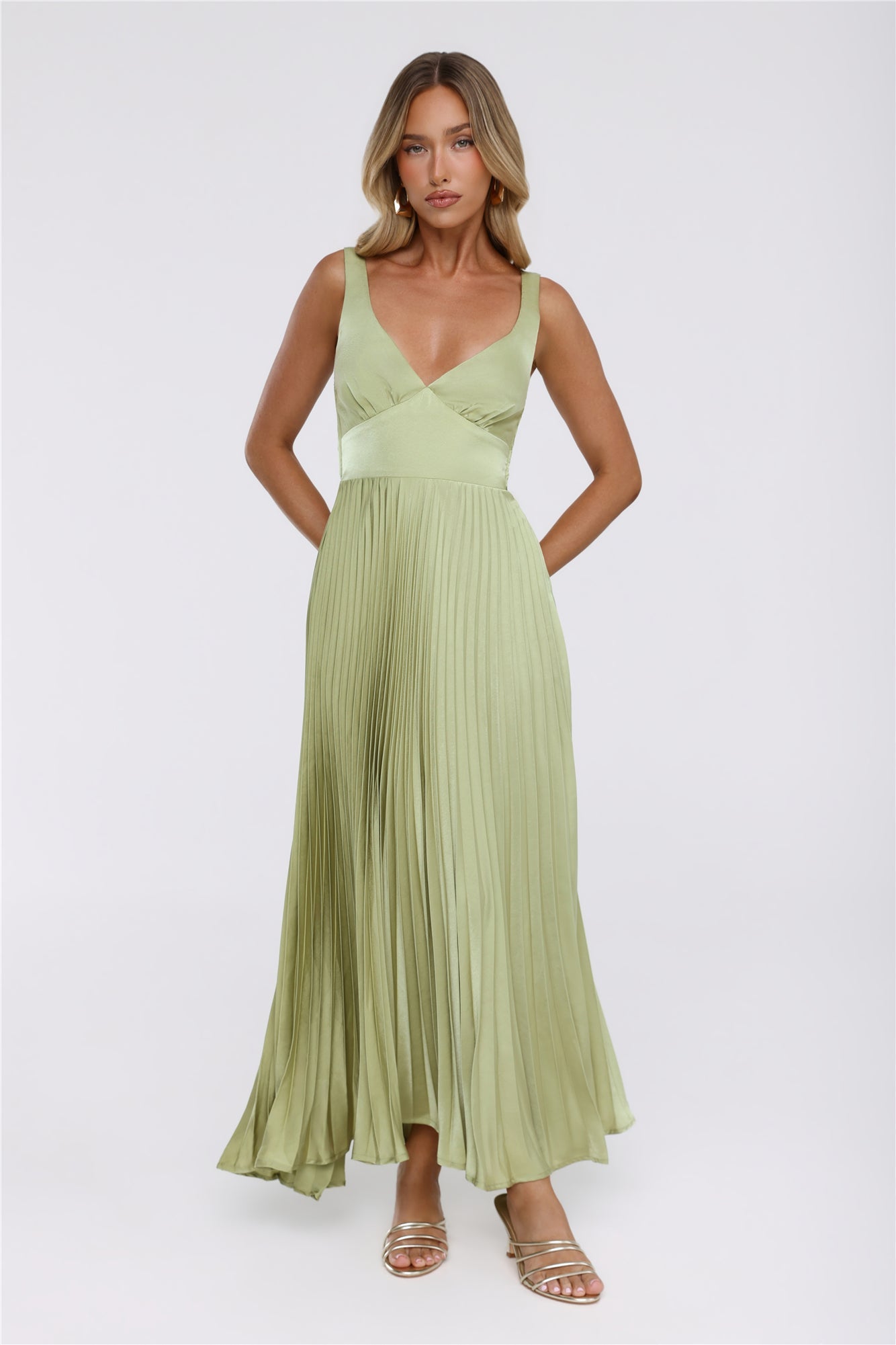 Dazzling Opulence Maxi Dress Lime