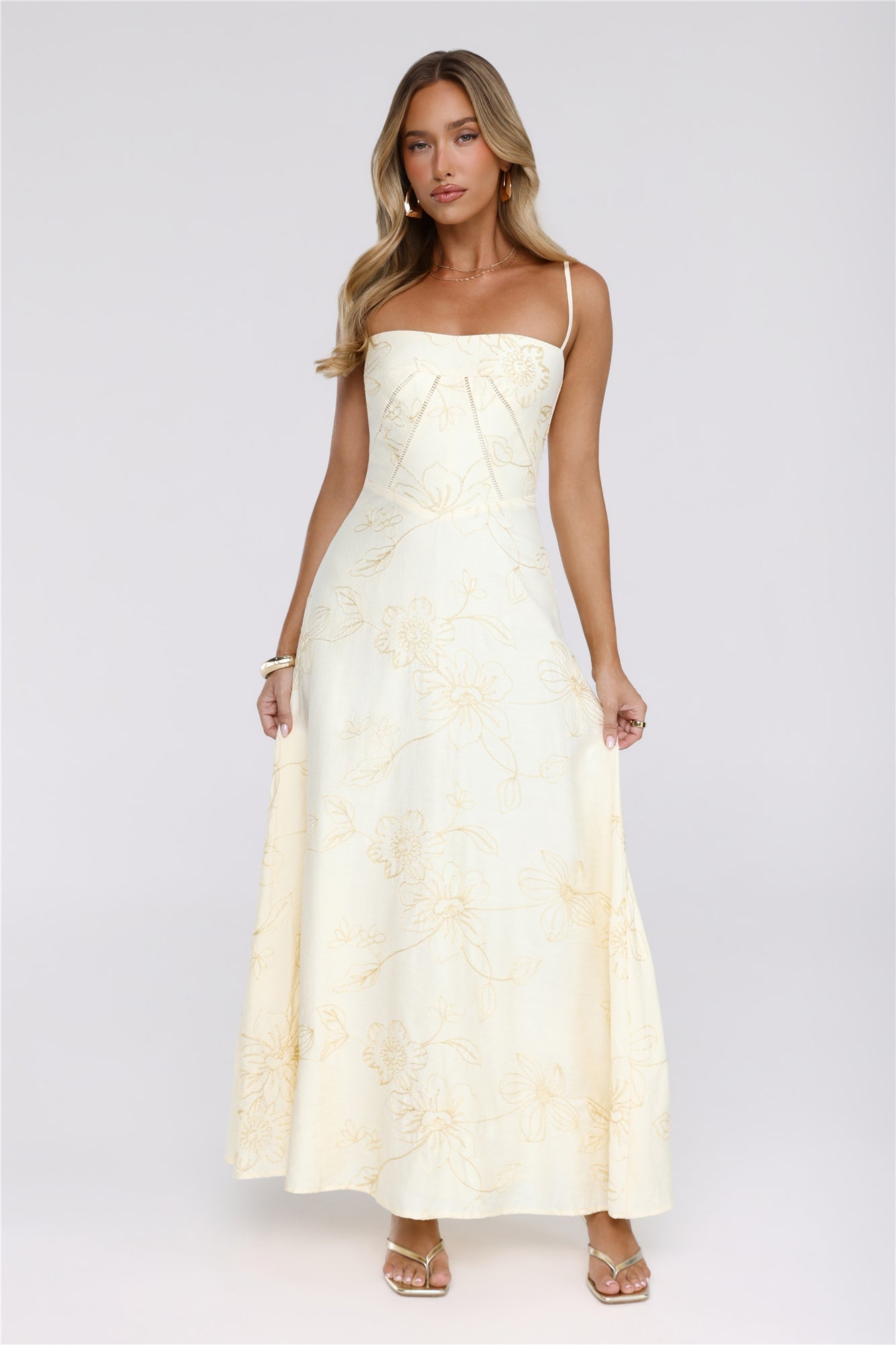 Sundown Siren Maxi Dress Yellow