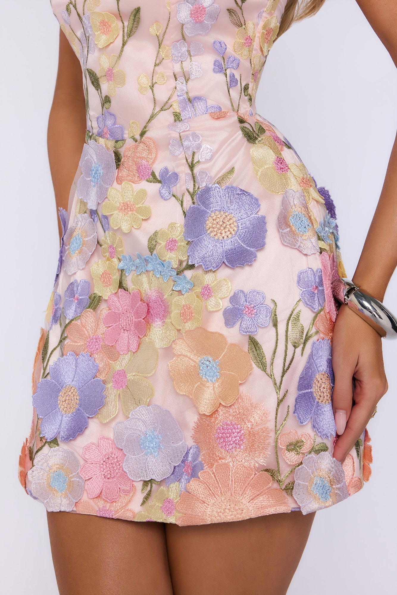 Dream Girl Club Strapless Mini Dress Pink Multi