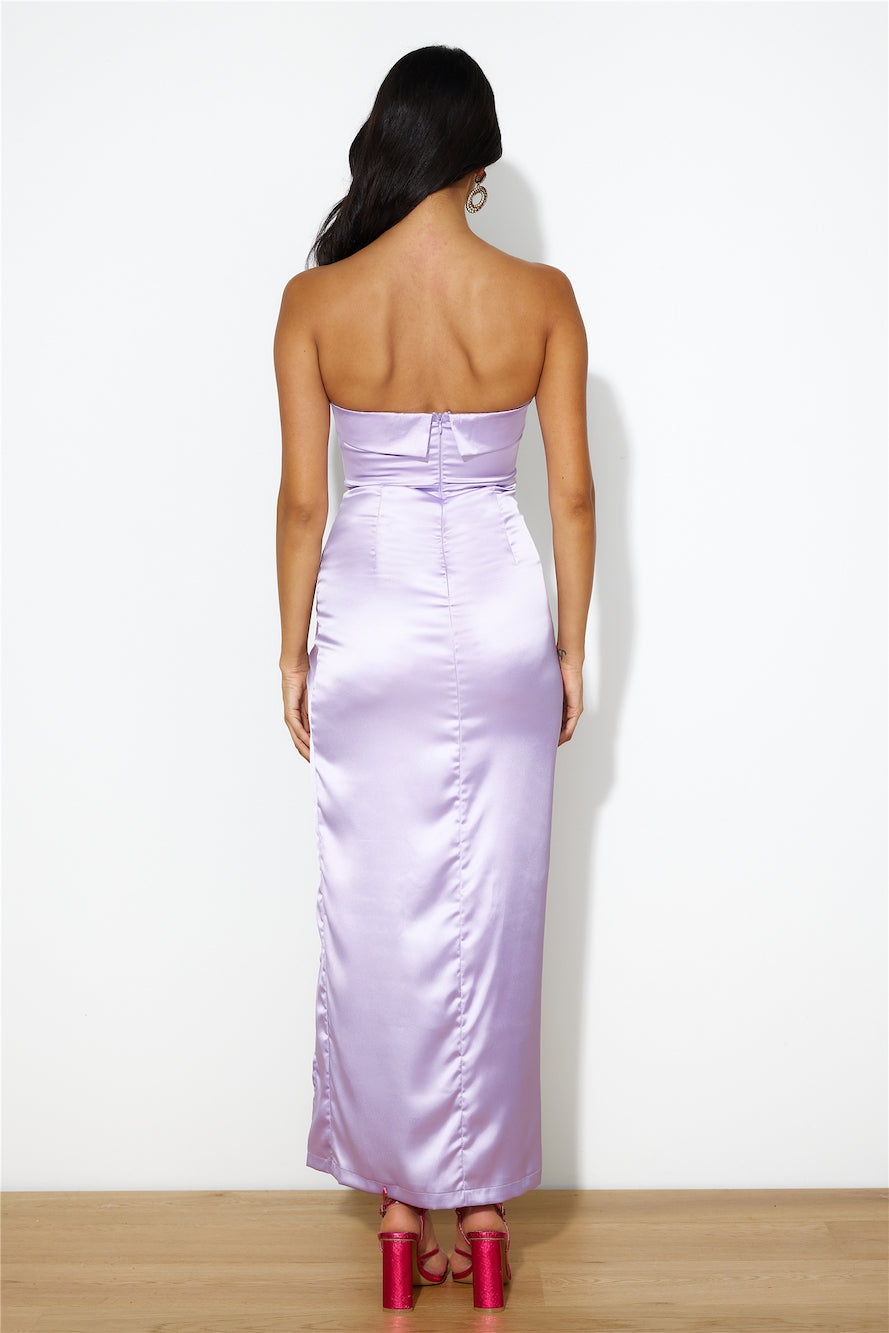 Riding With You Satin Maxi Dress Lilac