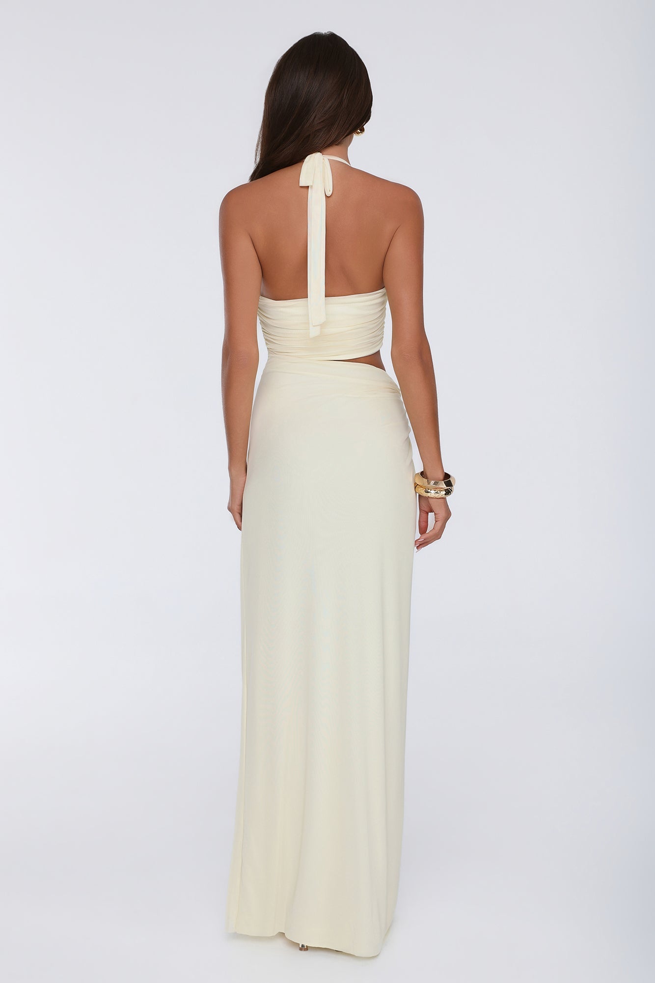 Secret Bloomers Halter Maxi Dress Yellow