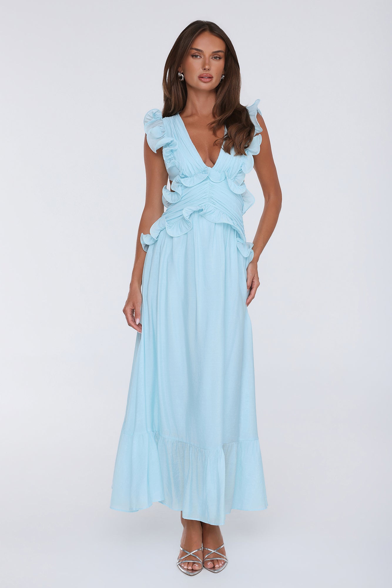 Evening Luxe Maxi Dress Light Blue