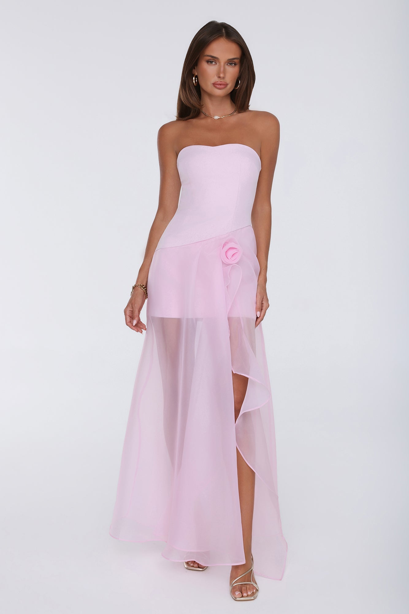 Romantic Everything Strapless Maxi Dress Pink