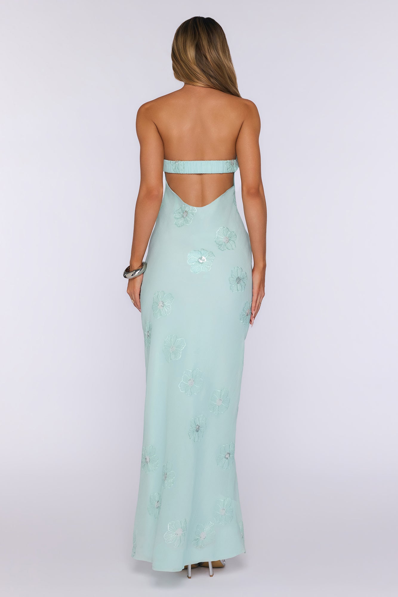 Enchanted Florals Strapless Maxi Dress Sage