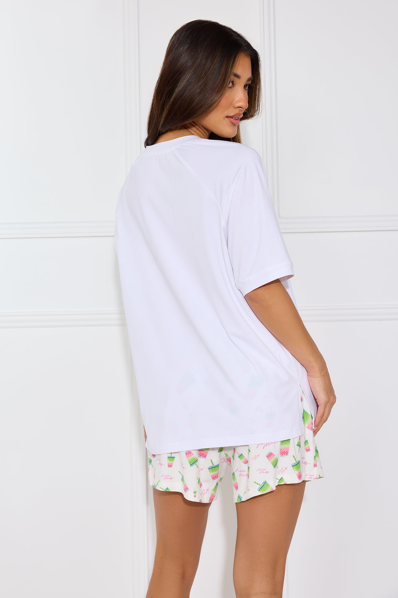 Matcha Mornings Pyjama Shorts White