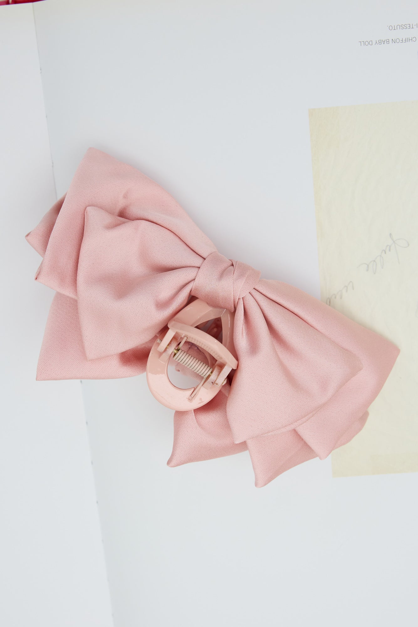 Fancy Bow Claw Clip Pink