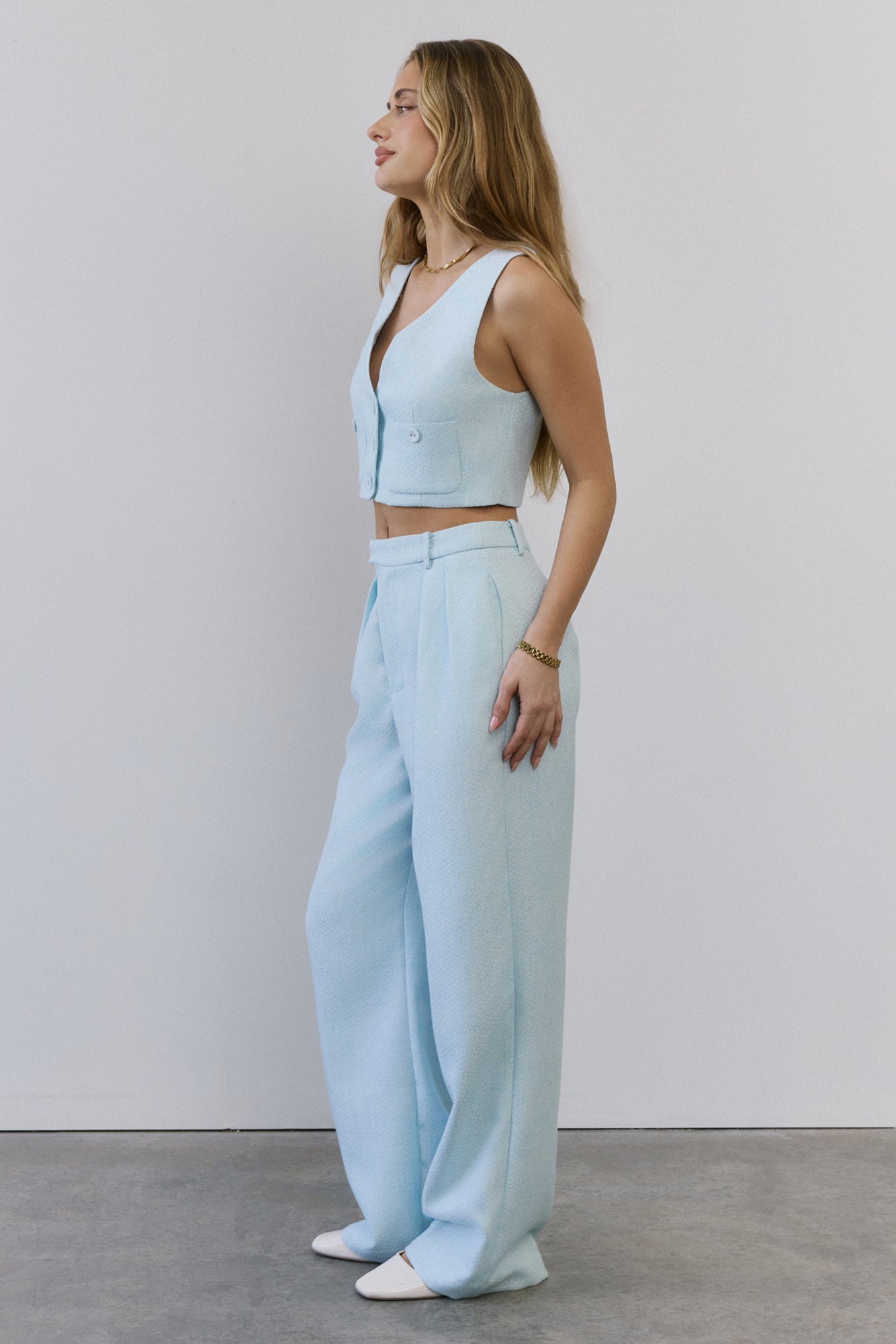 Power Dressing Vest Top Blue