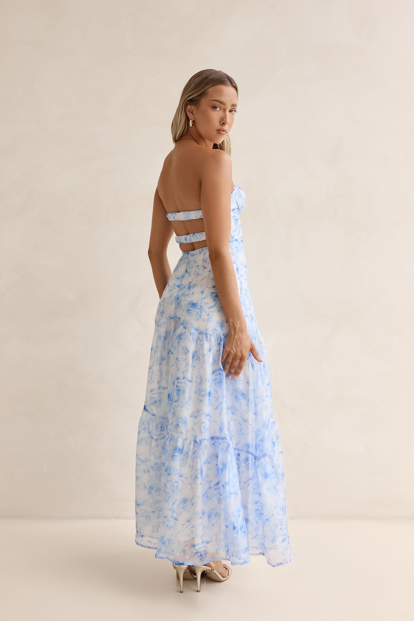 Her Best Version Strapless Maxi Dress Blue
