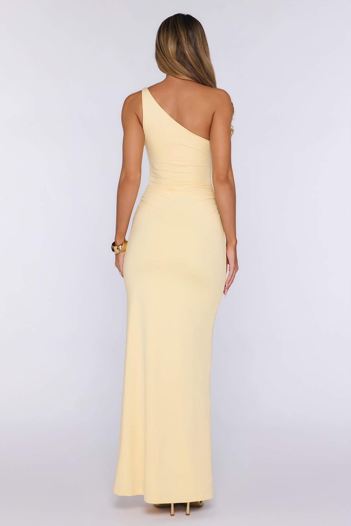 Dreamers Delight One Shoulder Maxi Dress Yellow