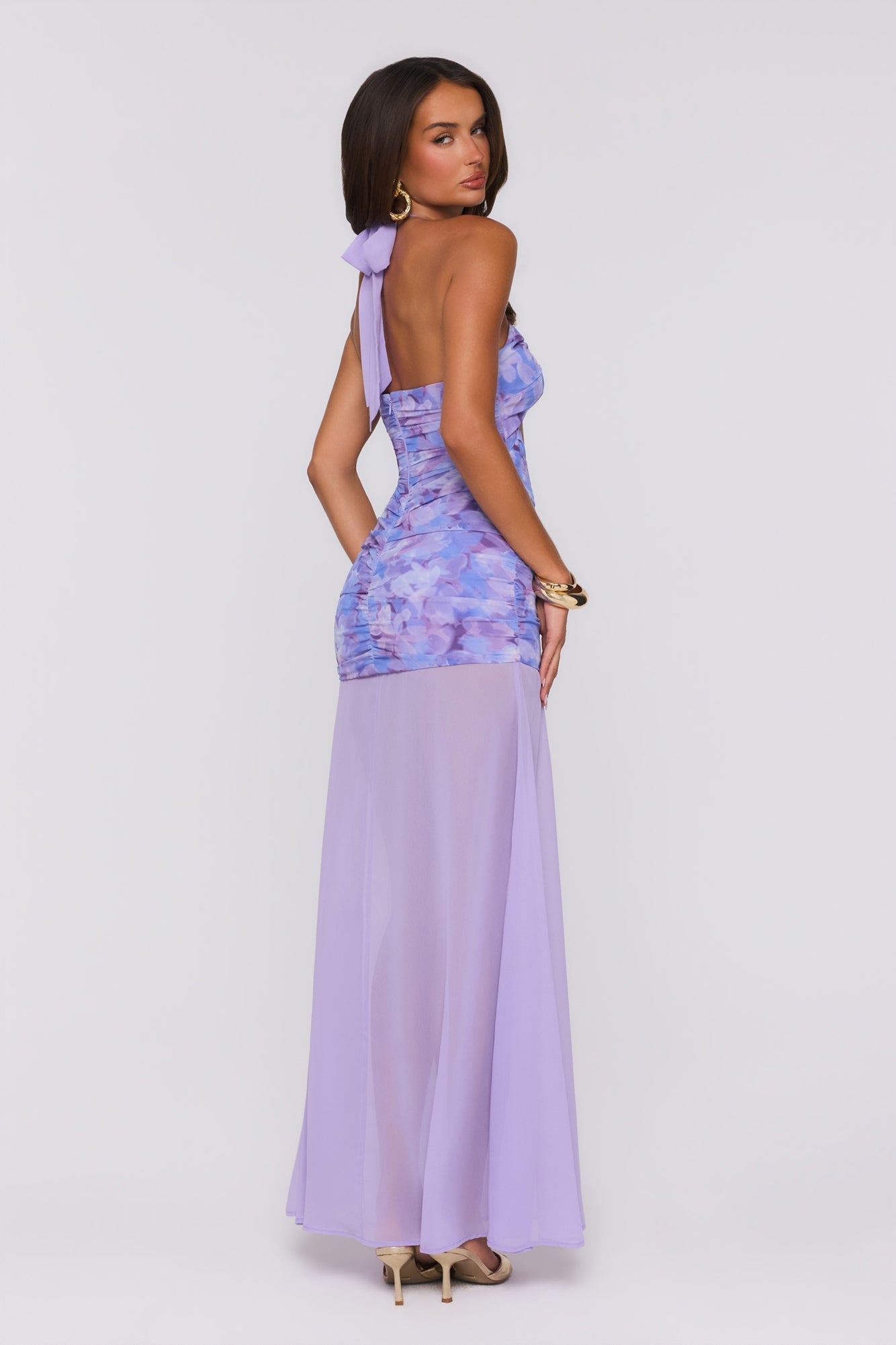 Lilac Whisper Halter Maxi Dress Lilac