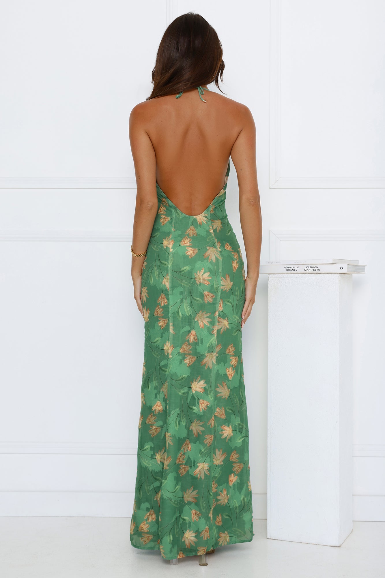 Green Oasis Halter Maxi Dress Green