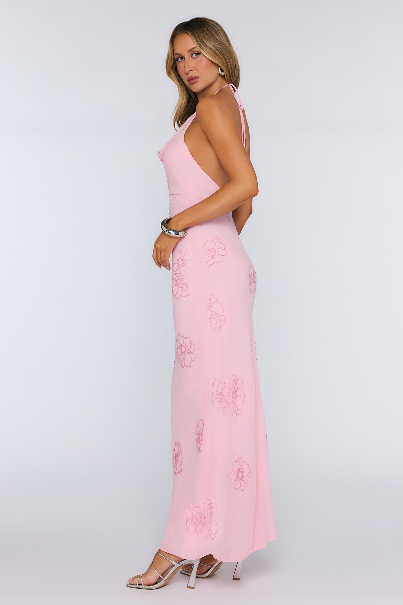 Soft Glow Up Halter Maxi Dress Pink