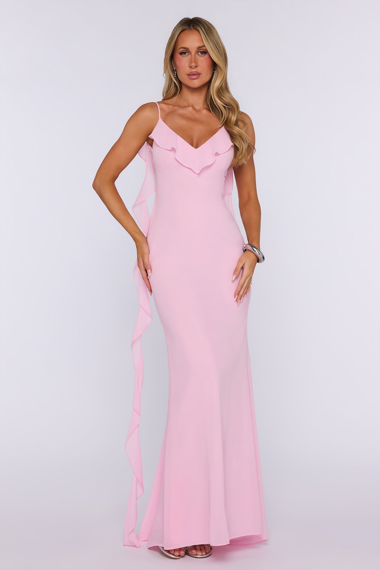 Pop Of Drama Maxi Dress Light Pink