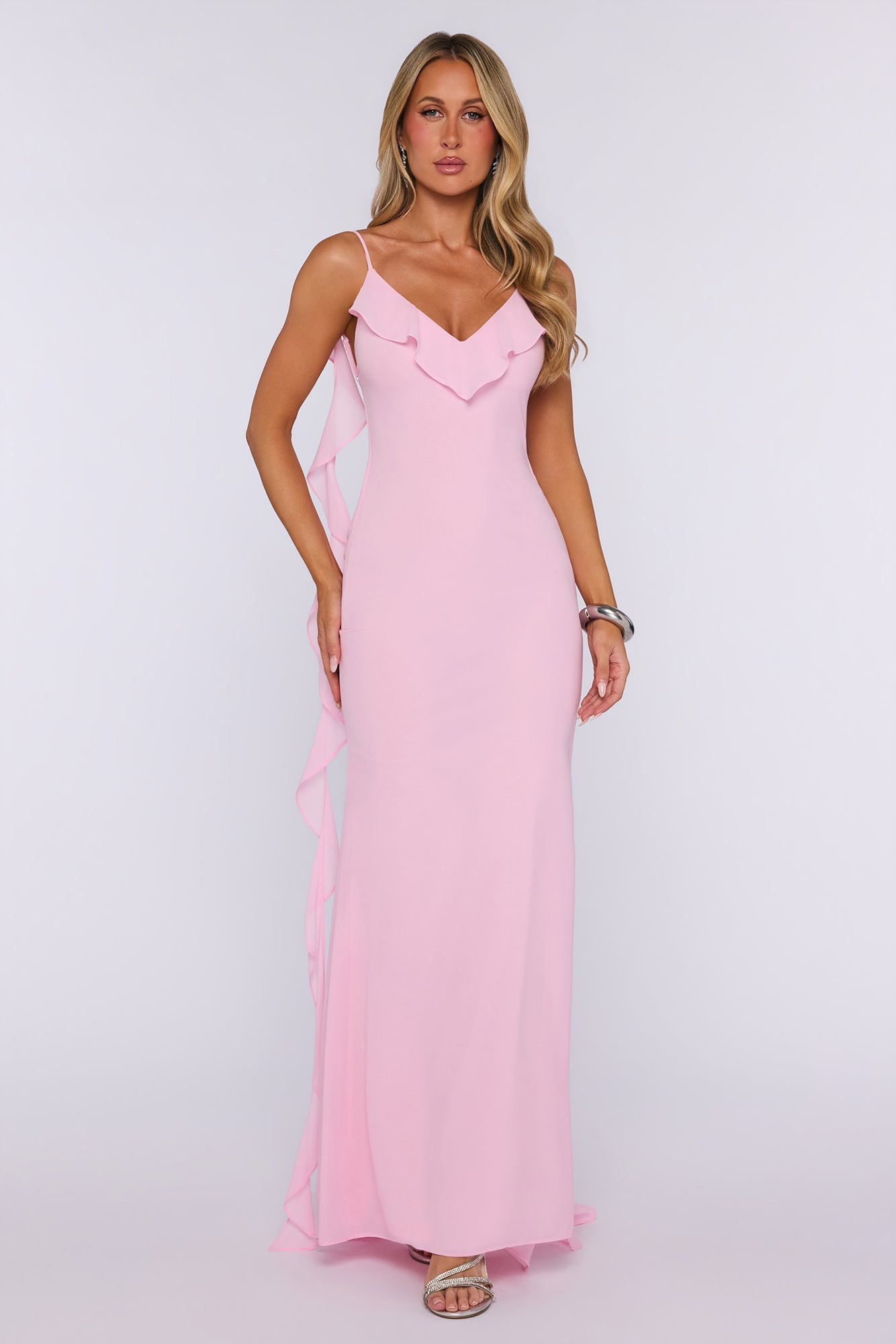 Pop Of Drama Maxi Dress Light Pink