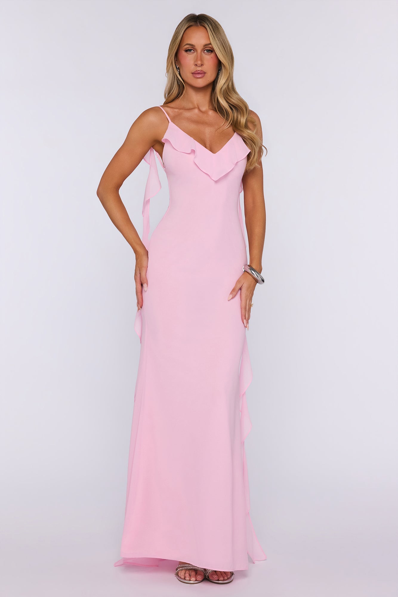 Pop Of Drama Maxi Dress Light Pink