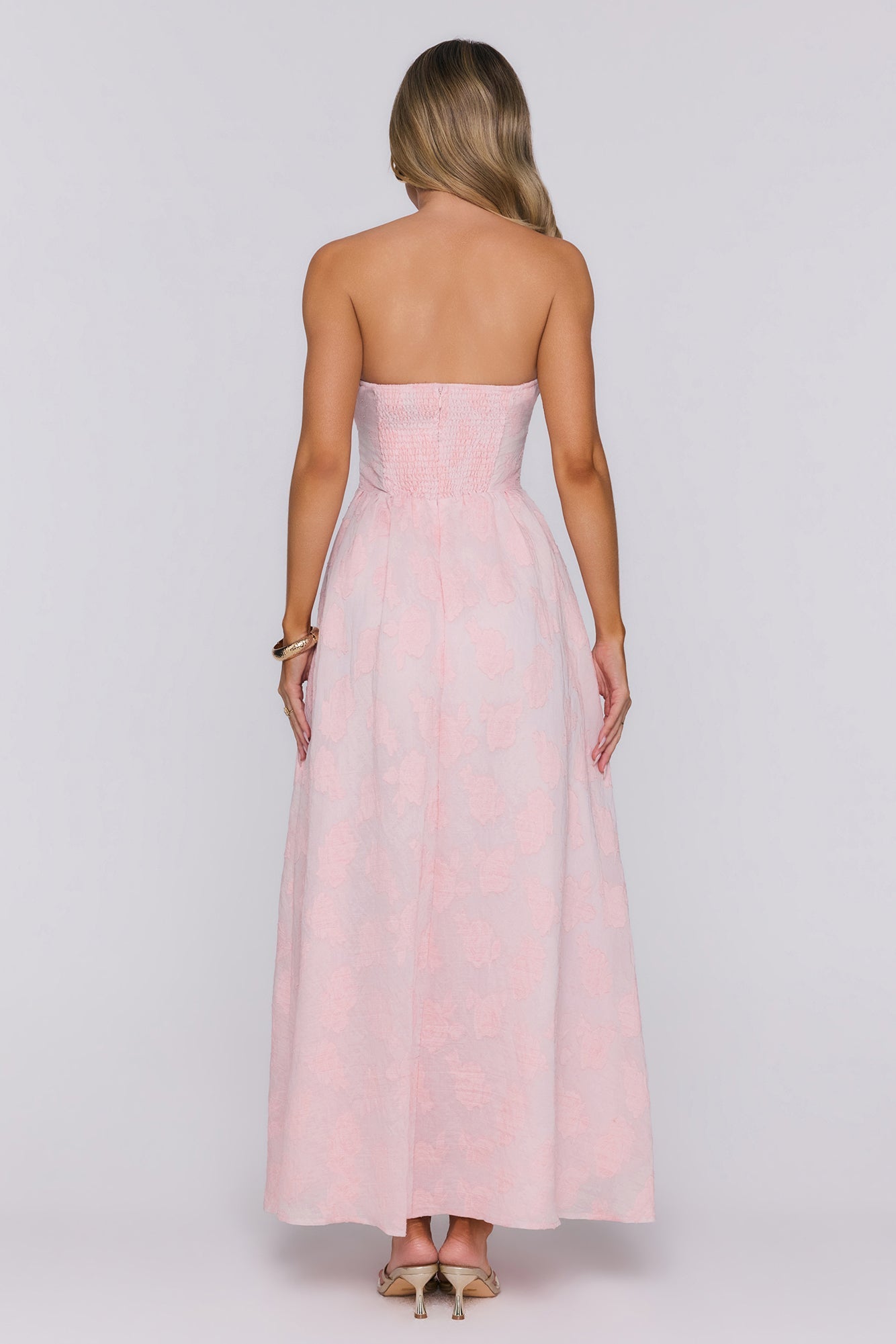 The Look Wins Strapless Maxi Dress Pink