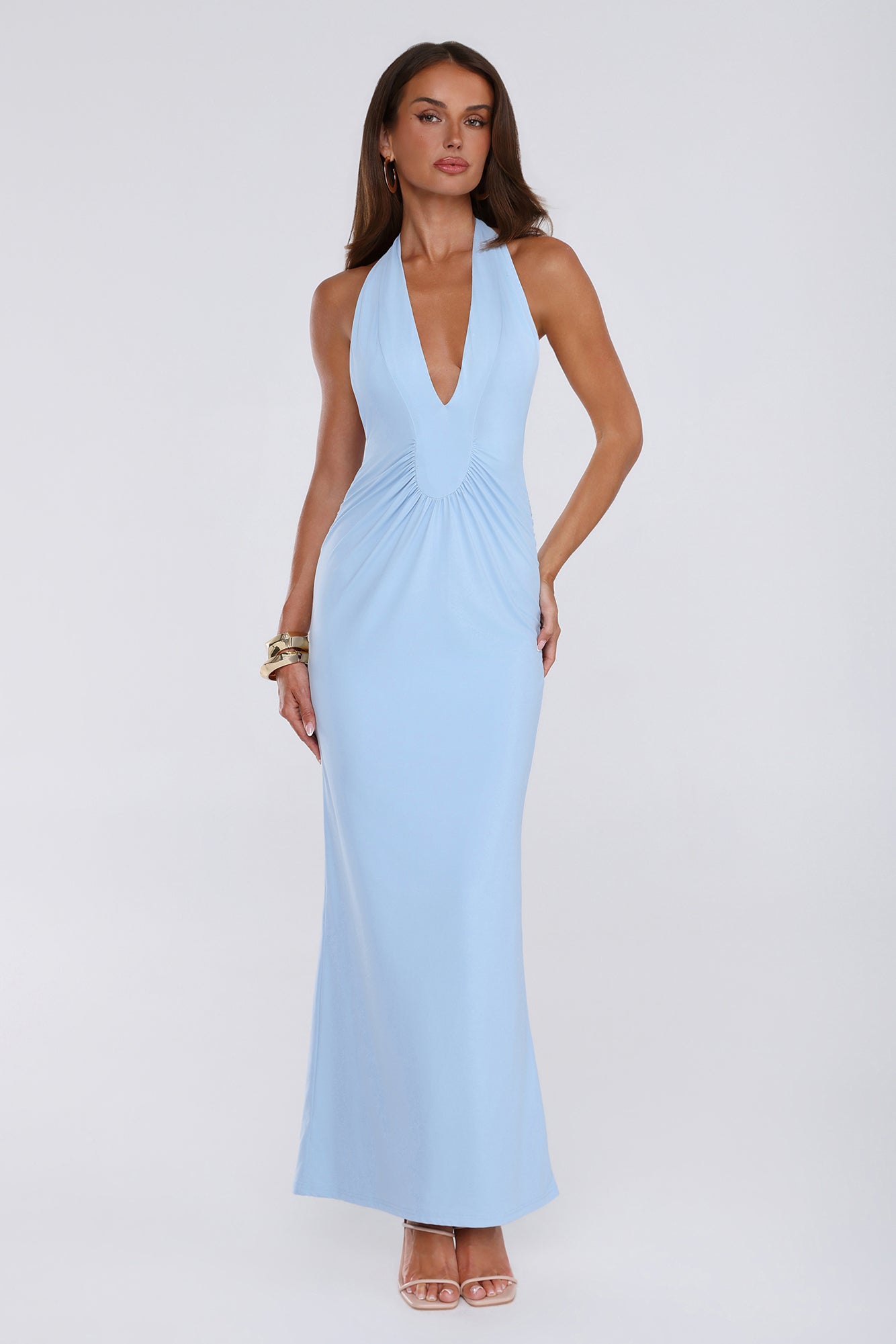 Love Drifted Halter Maxi Dress Blue