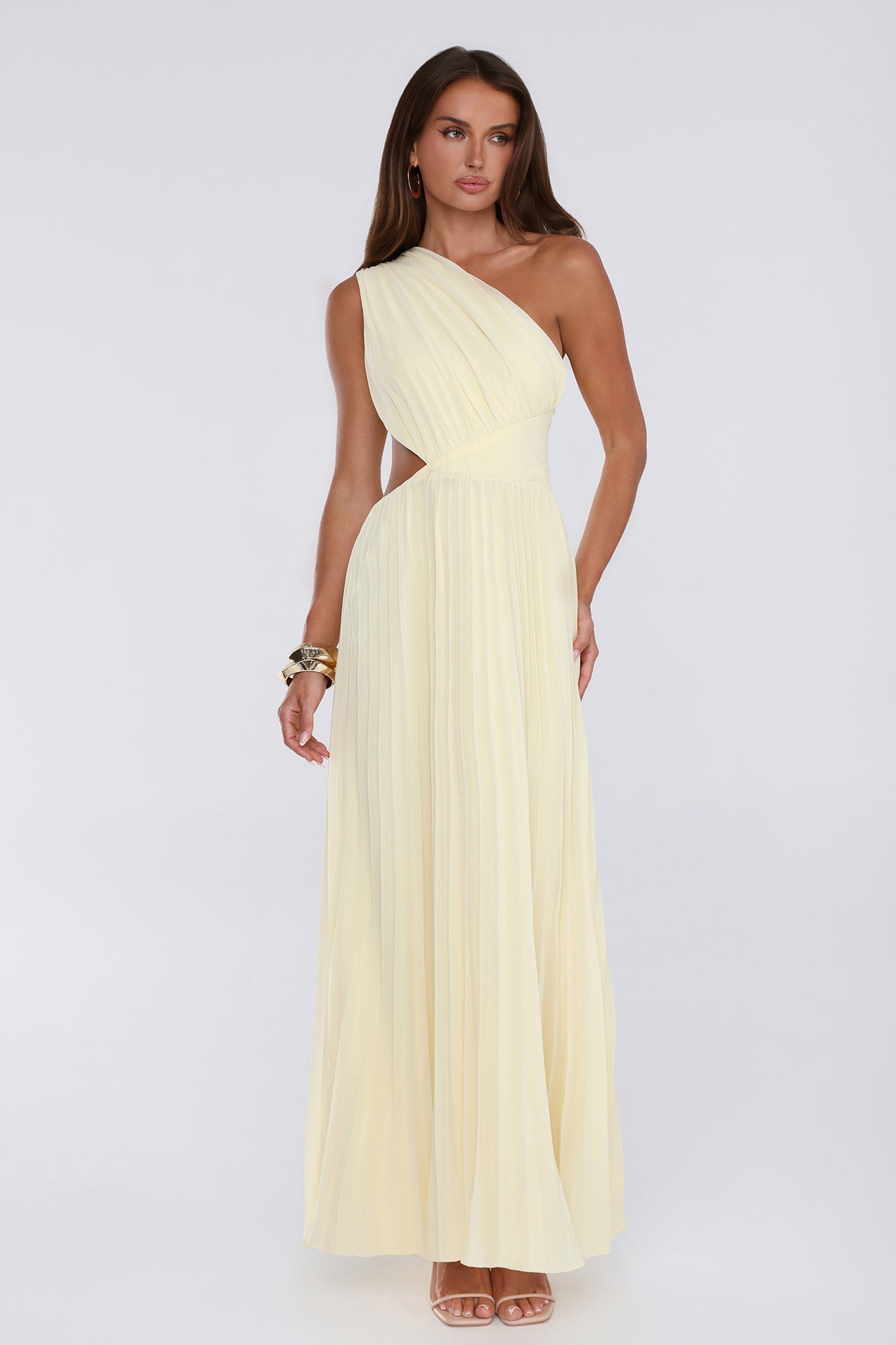 Summer Seduction One Shoulder Maxi Dress Yellow