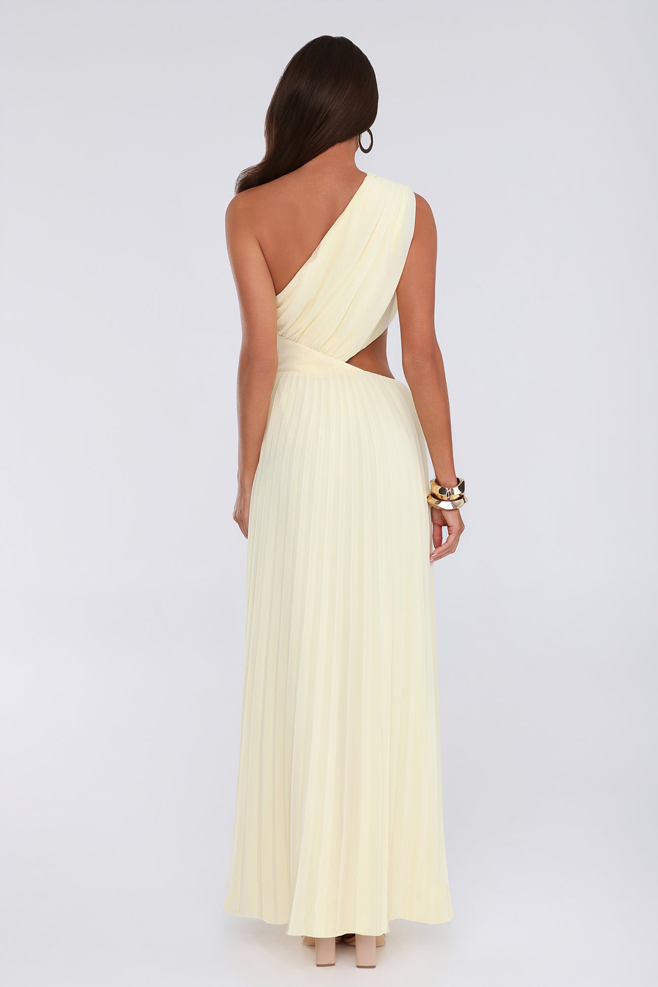 Summer Seduction One Shoulder Maxi Dress Yellow