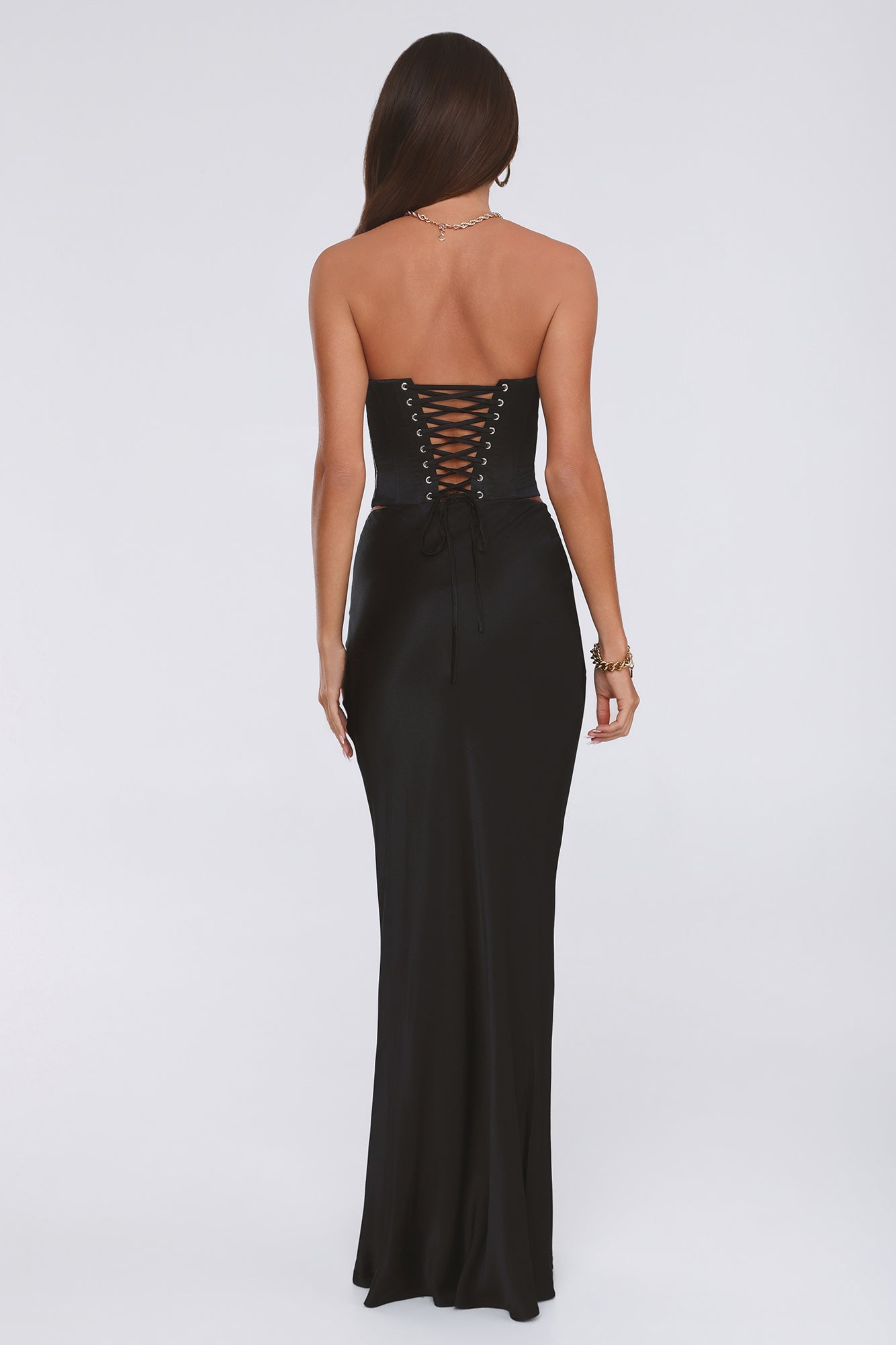 Literally Me Satin Maxi Skirt Black