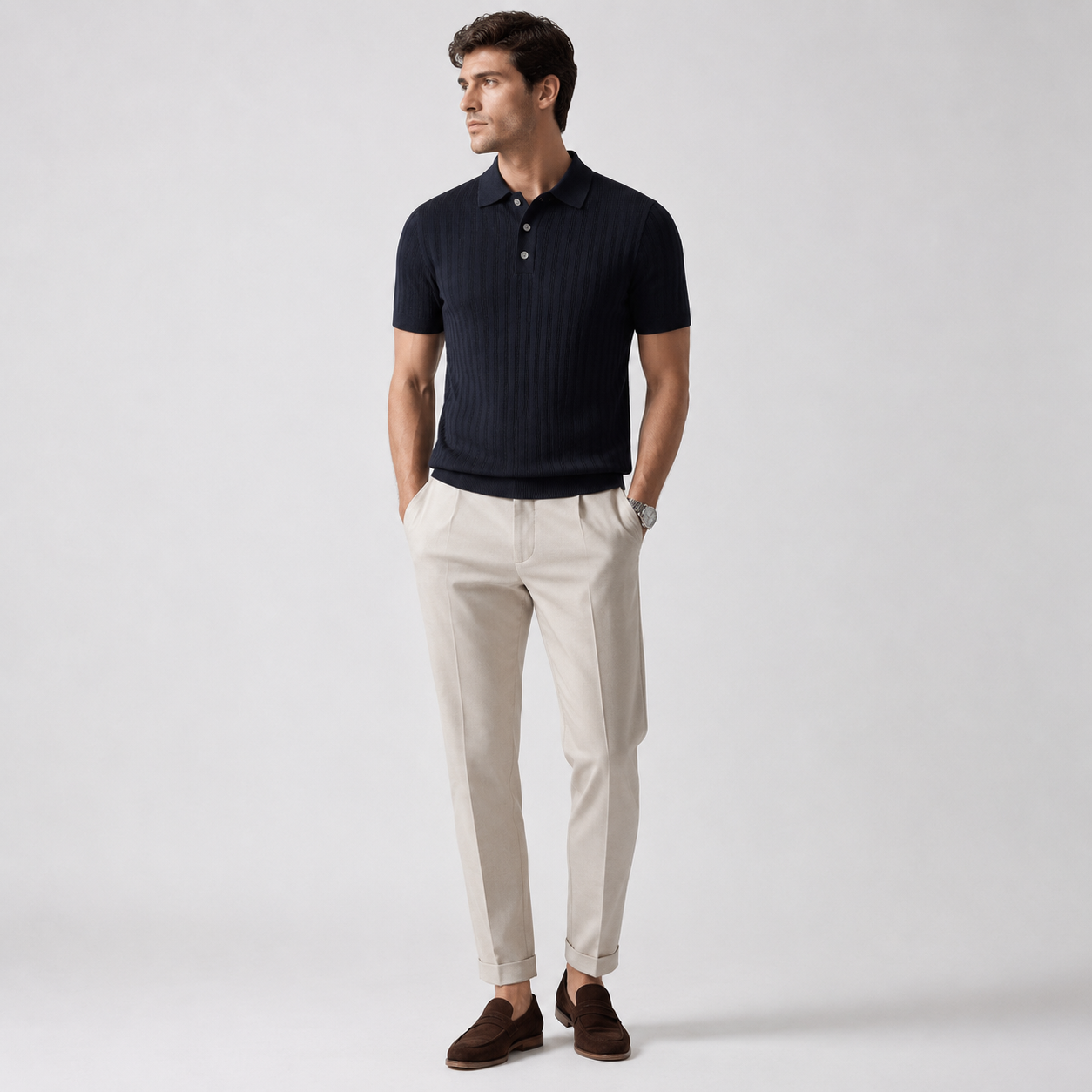 Men's Knitted Polo Shirt – Old Money Style