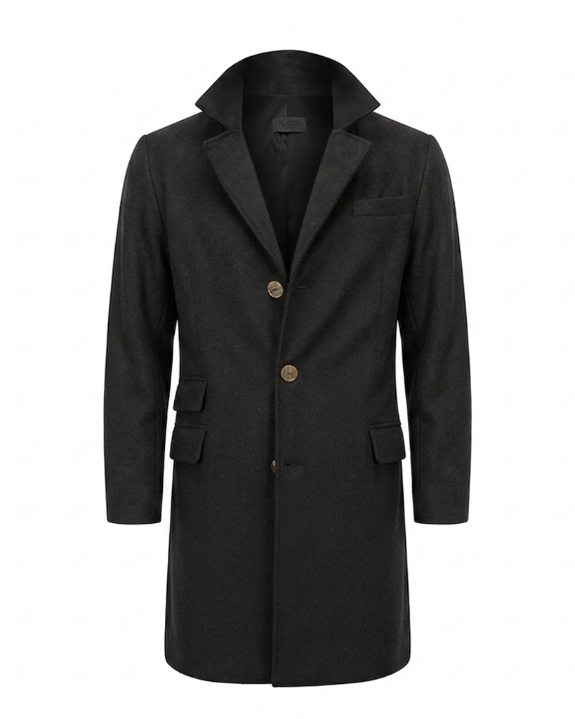 St. Moritz Coat in 100% Merino Wool - Oxford Gray