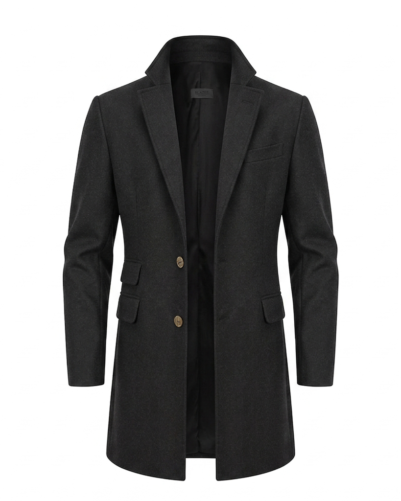 St. Moritz Coat in 100% Merino Wool - Oxford Gray