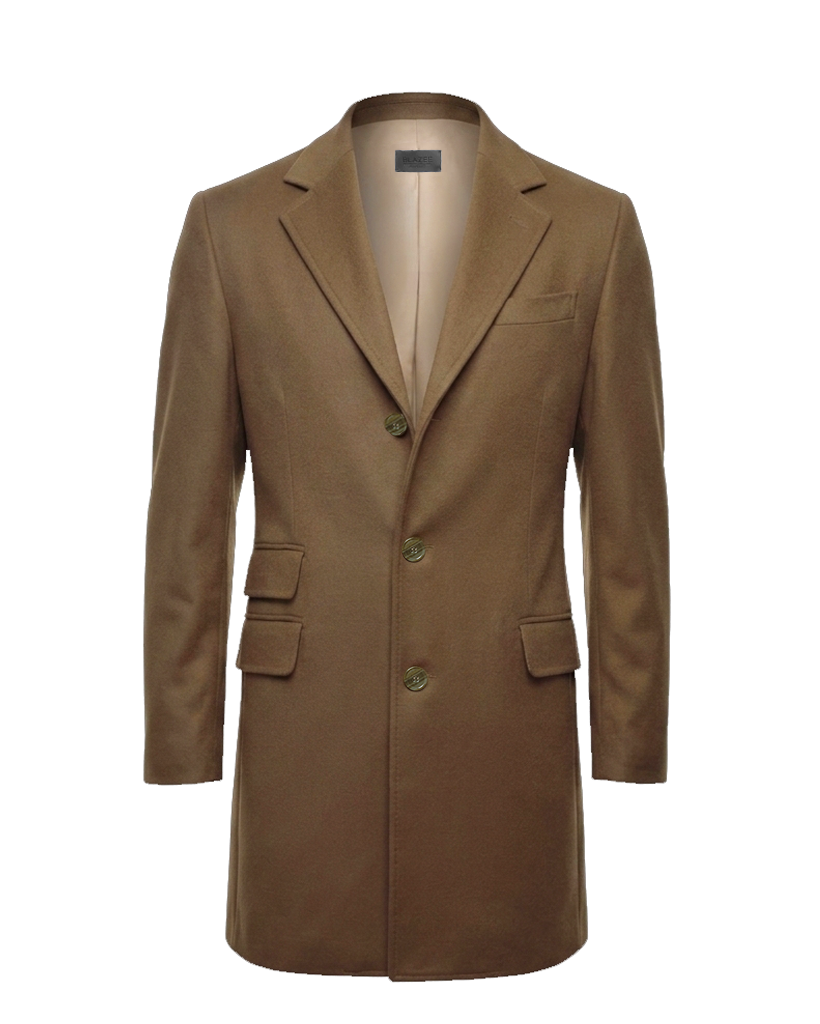 St. Moritz Coat in 100% Merino Wool - Camel Brown
