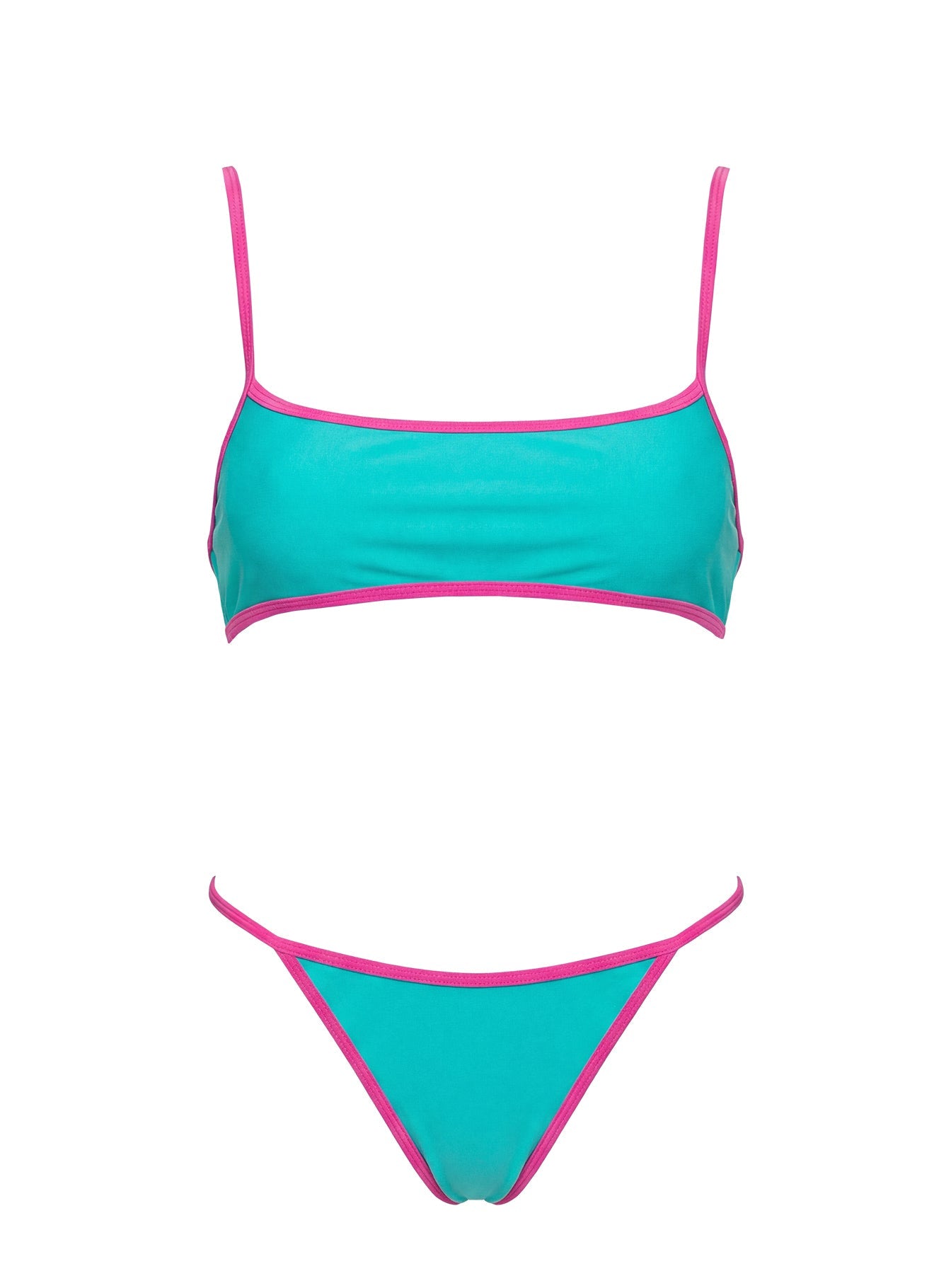 Beasley Cheeky Bikini Bottoms Green / Pink