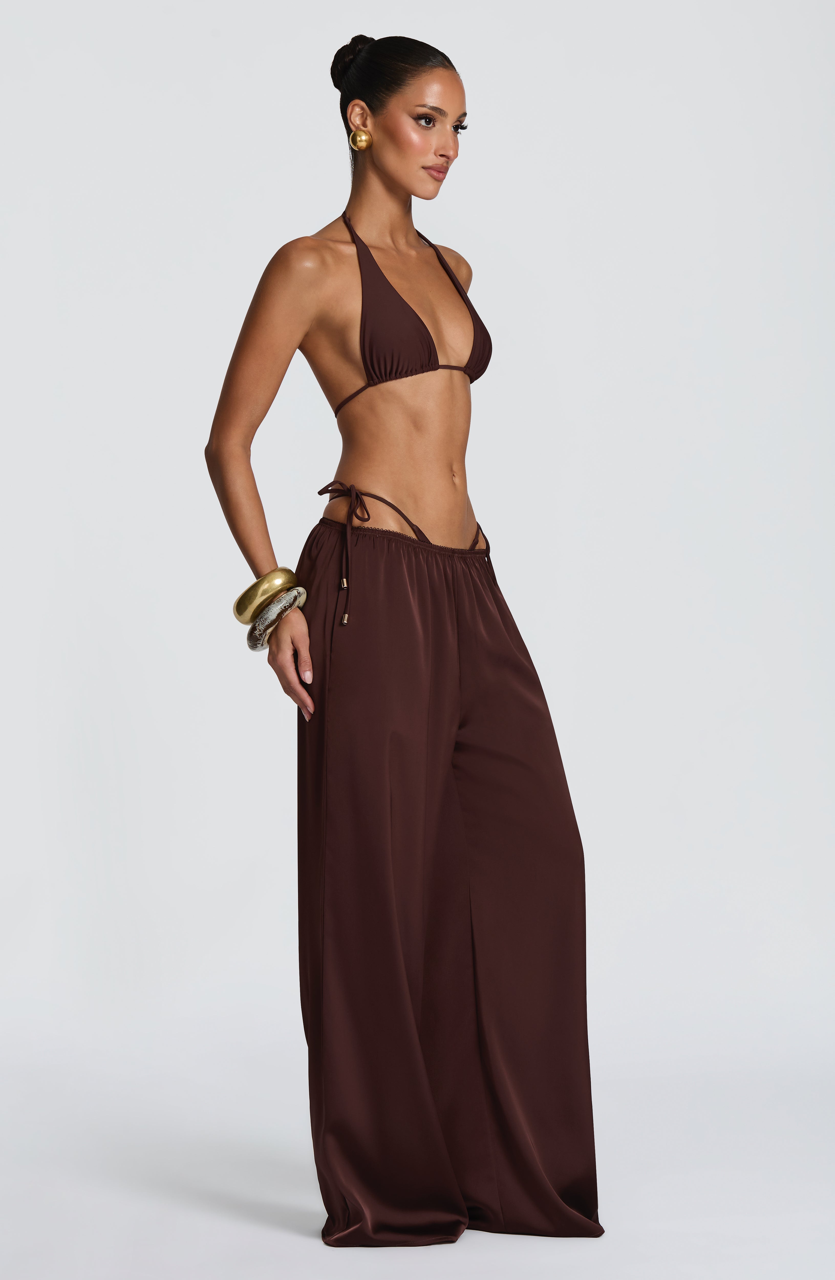 Pietra Triangle Bikini Top - Plum Brown
