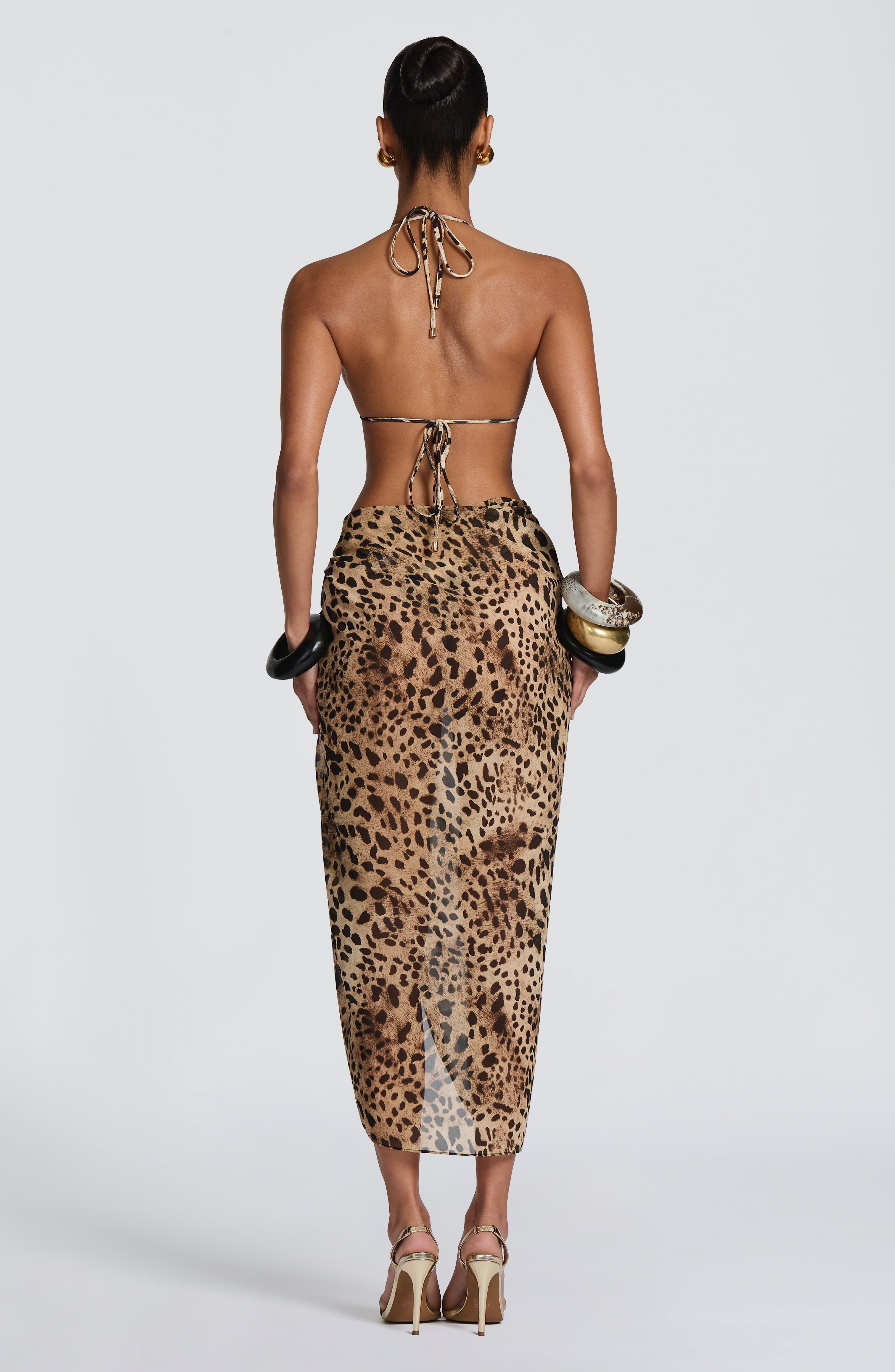 Suki Triangle Bikini Top - Leopard Print