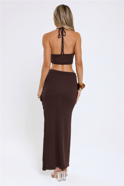 Golden Sands Maxi Skirt Brown