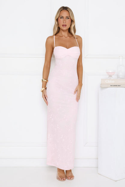 Love Bitten Lace Maxi Dress Pink