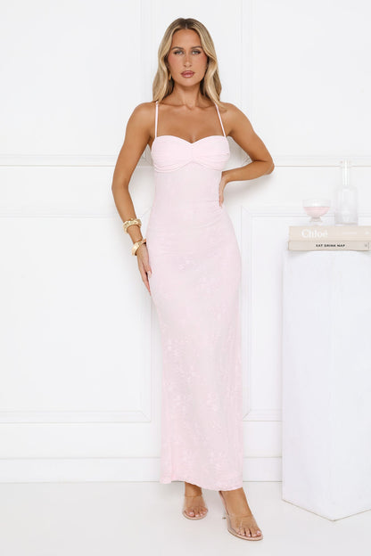 Love Bitten Lace Maxi Dress Pink
