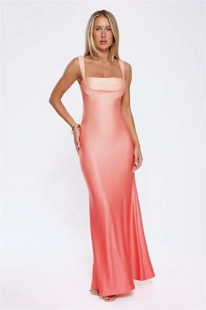 Saffron Horizon Maxi Dress Peach