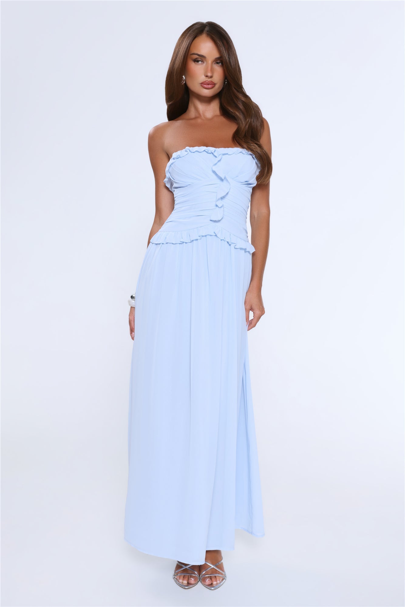 Hour Whispers Strapless Maxi Dress Blue