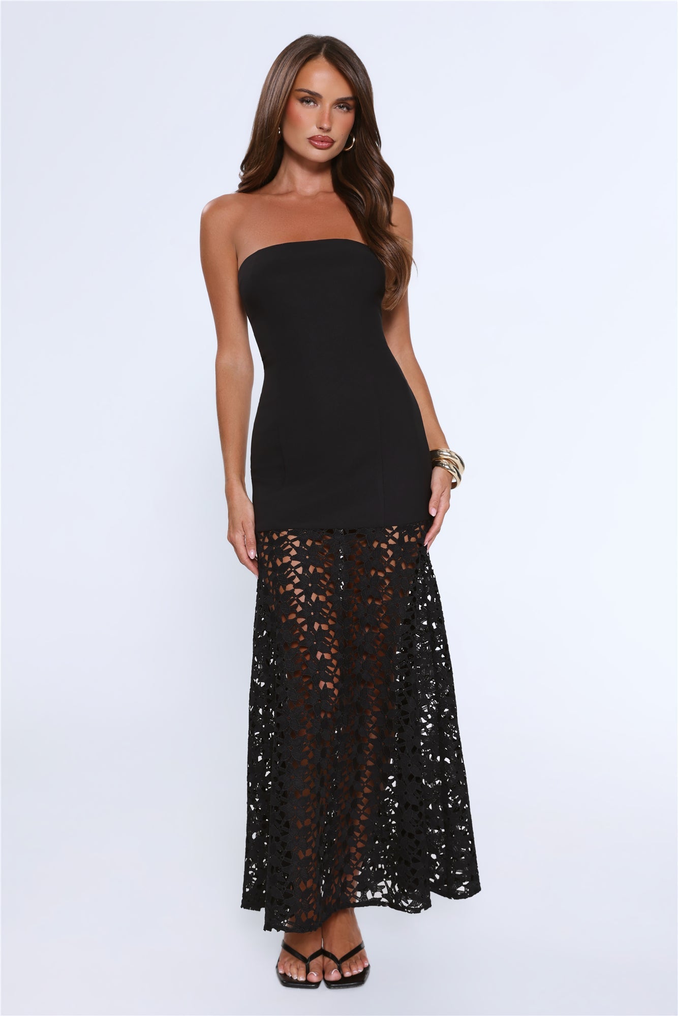Noir Enchantment Strapless Maxi Dress Black