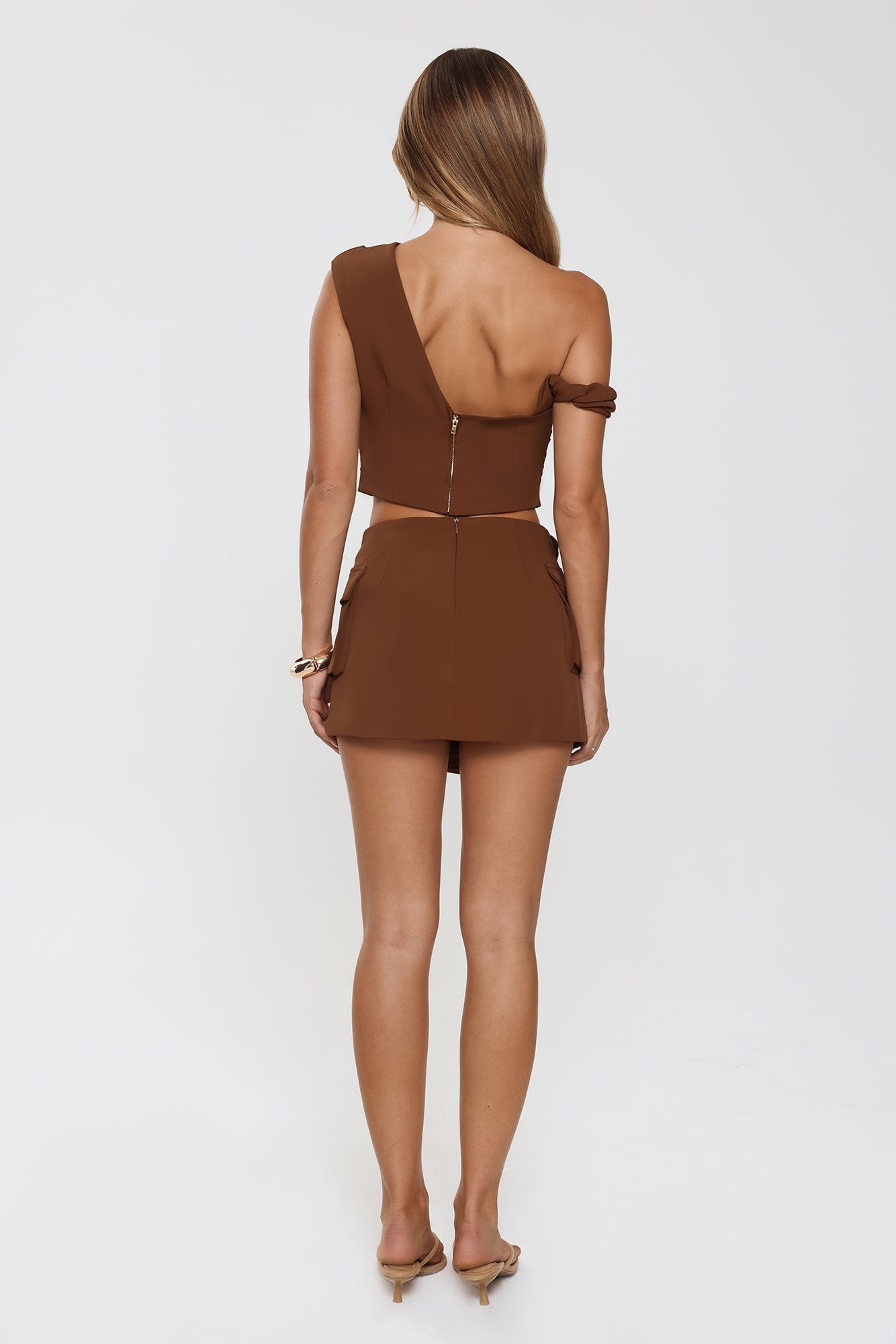 Boss Basics Tailored Wrap Mini Skort Brown